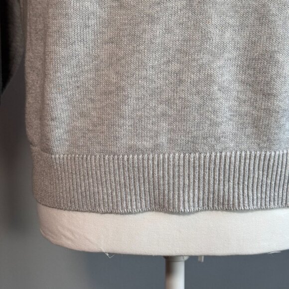 Loft Women's Size XS "Con Amor" Gray Lightweight Sweater 100% Cotton - Picture 3 of 9